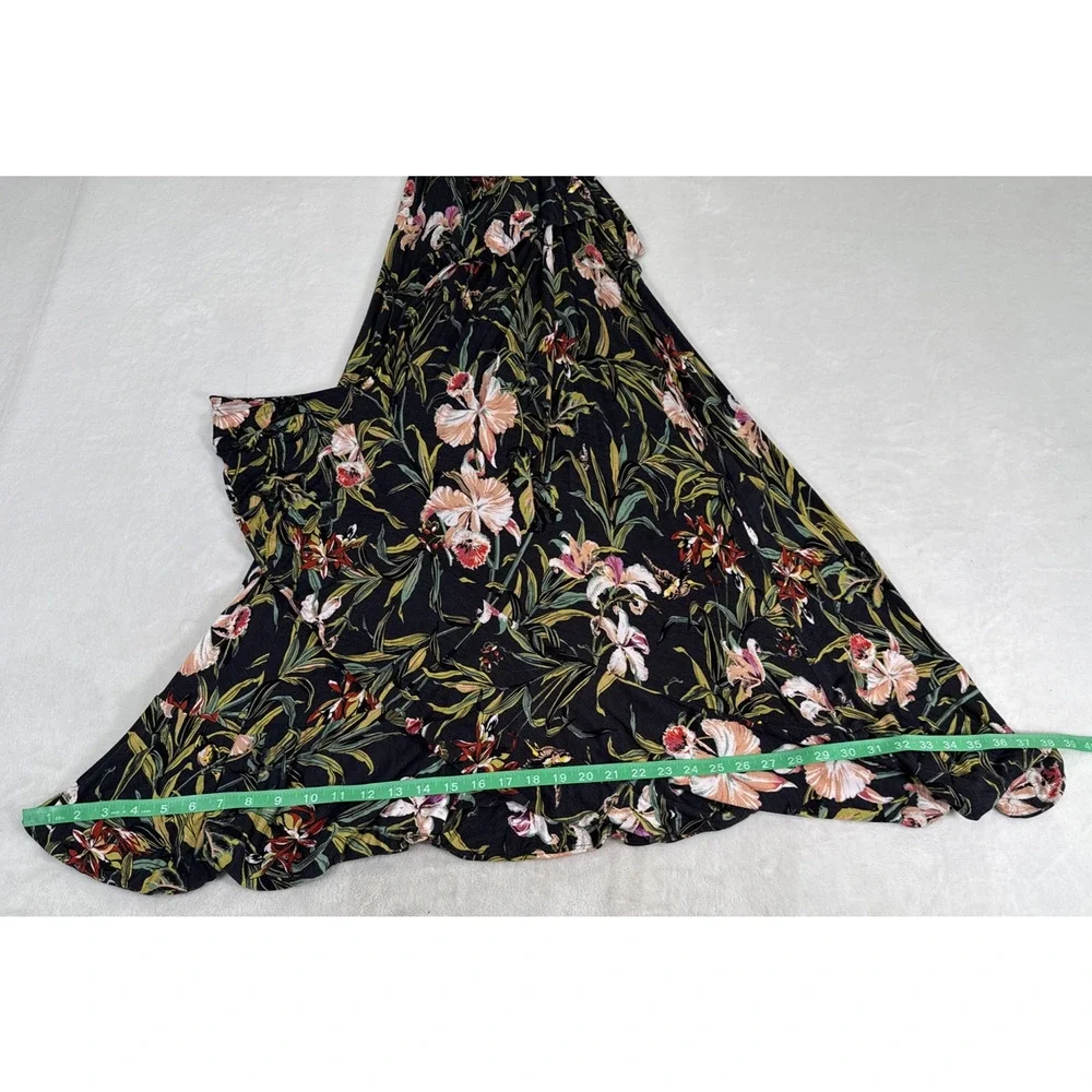 Maeve Anthropologie Gabriela Ruffled Wrap Maxi Dress Floral Print Dress Small - Picture 7 of 16